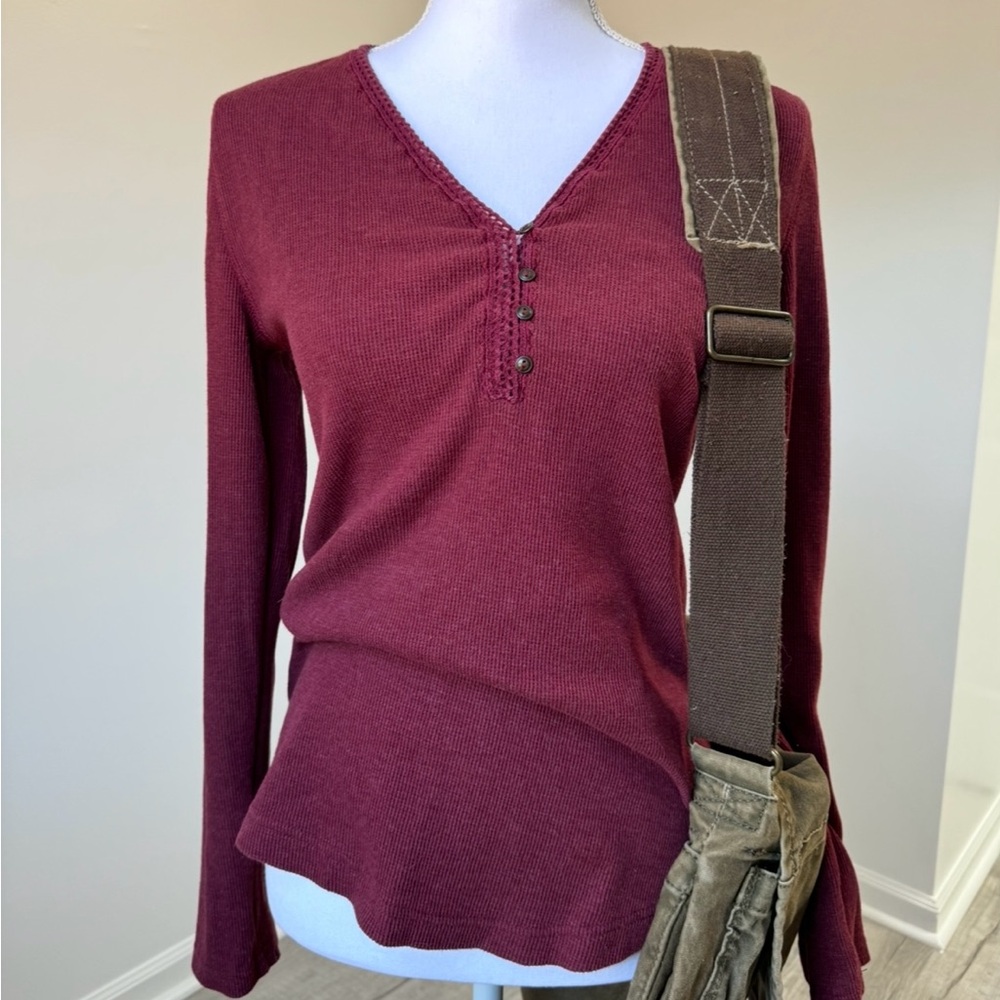 Eddie‎ Bauer Maroon Long Sleeve Shirt